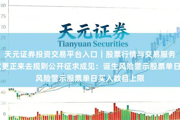 天元证券投资交易平台入口｜股票行情与交易服务解析 北交所就更正来去规则公开征求成见：诞生风险警示股票单日买入数目上限
