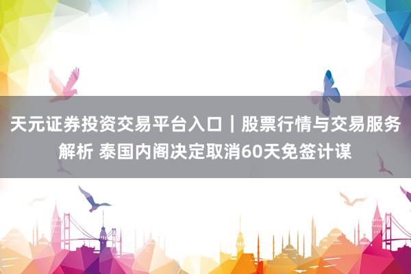 天元证券投资交易平台入口｜股票行情与交易服务解析 泰国内阁决定取消60天免签计谋